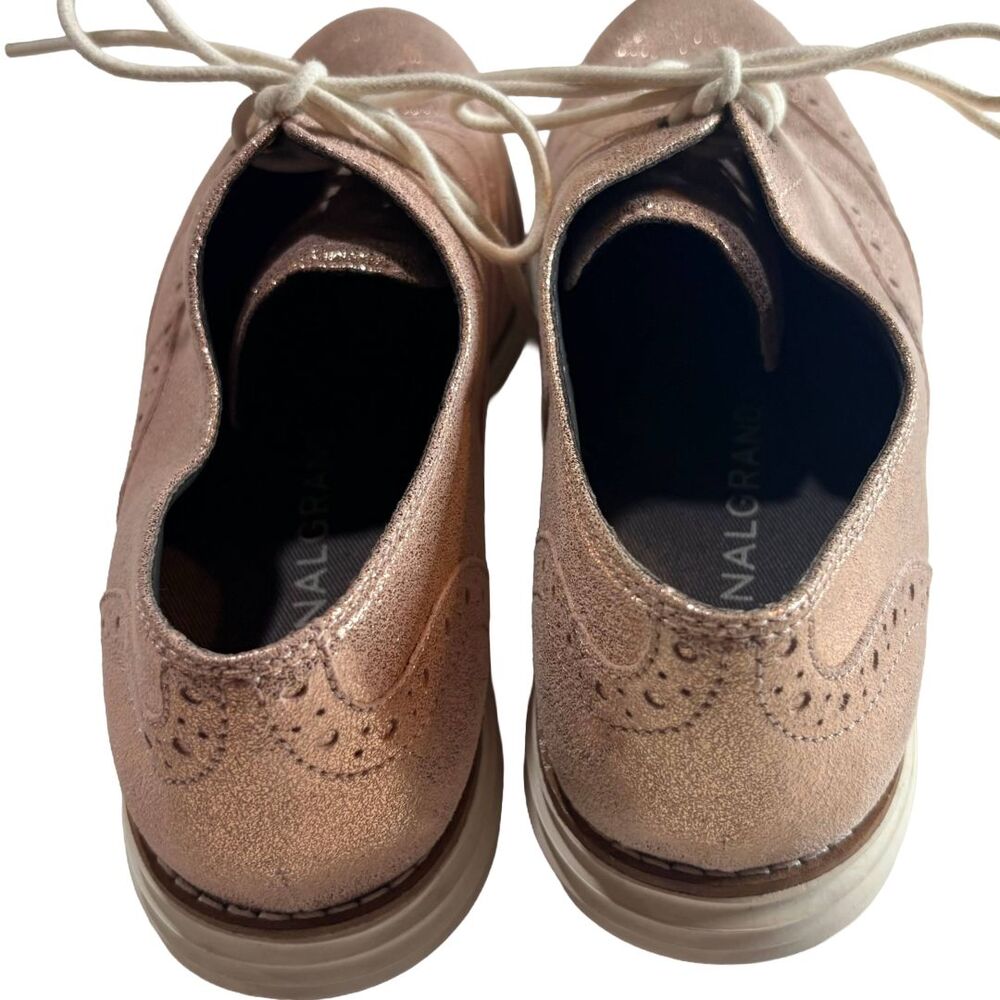 Cole Haan OriginalGrand Wingtip Oxford Womens 7.5B Rose Gold Metallic Leather - Picture 9 of 10